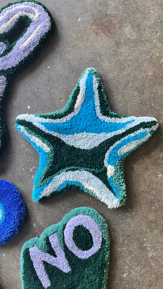 Mini chrome cool-toned star rug